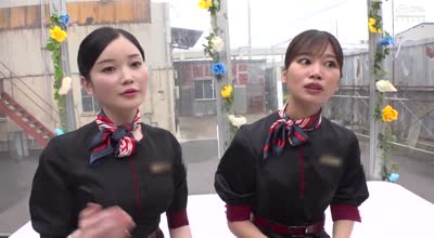 DVMM-197  美脚キャビンアテンダント2人組が初めての逆3P童貞筆おろし！悶える童貞くんに痴女心が芽生えた高身長CAたちのチ○ポ奪いあいハーレム3P！